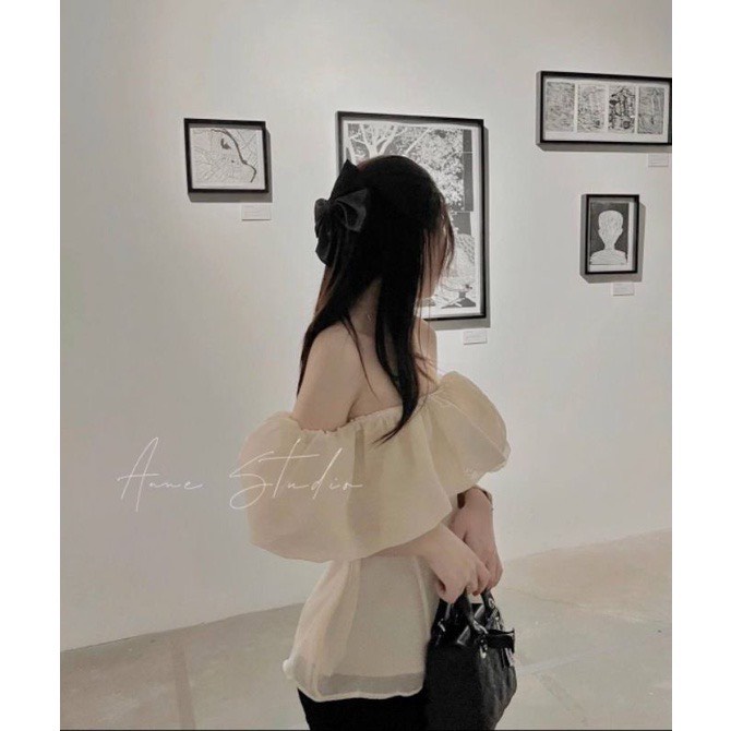 Áo Trễ Vai Bèo Ngắn Tay phong cách Hàn Quốc siêu xinh sẵn hàng