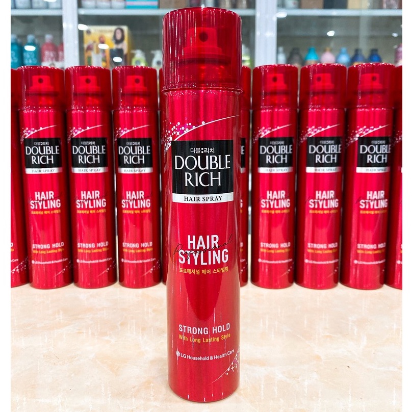 Xịt giữ nếp tóc dưỡng tóc DOUBLE RICH Hair Spray Long Lasting Hold (170ml) - Xịt dưởng tóc