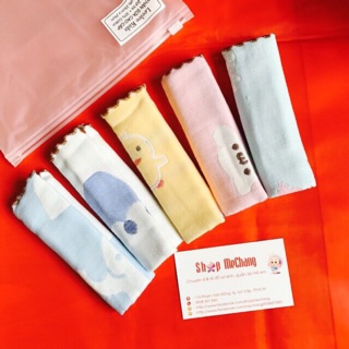 Set 5 khăn mặt sợi tre leelee kids 25x25cm -starshop
