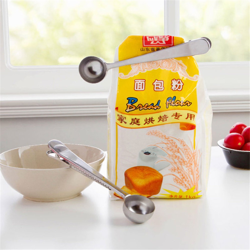 Muỗng đong cà phê có kẹp miệng túi tiện lợi bằng thép không gỉ siêu bền