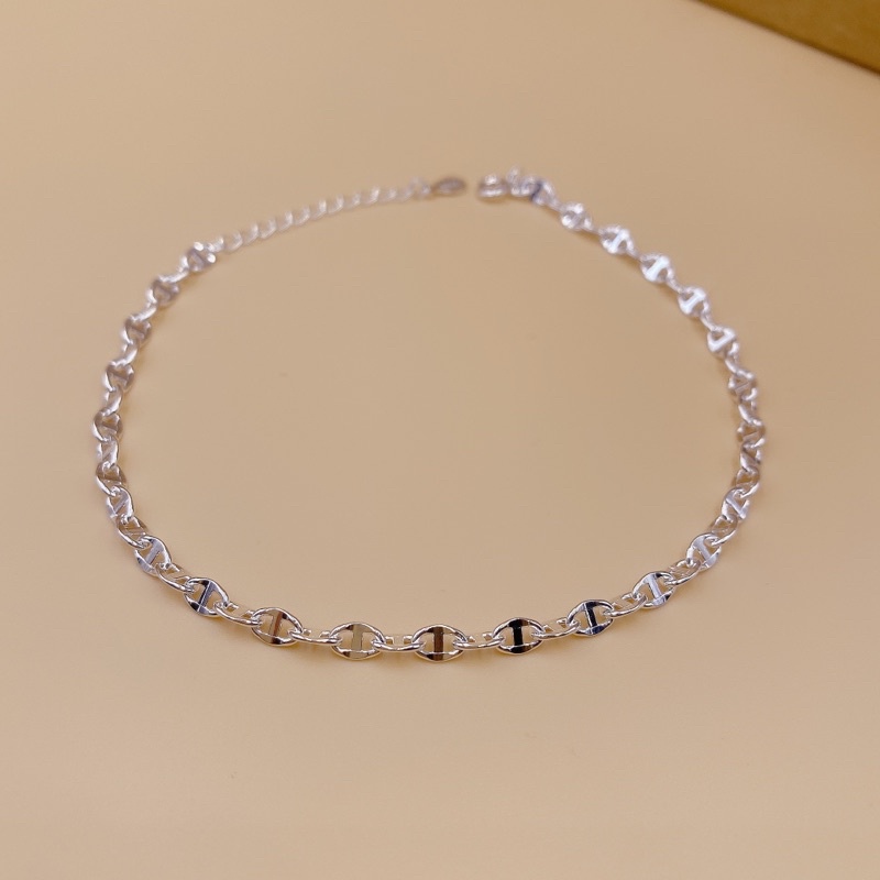 Lắc chân bạc H.A.S kiểu xích dày dặn cá tính chắc chắn S925 - Lắc chân chuẩn bạc LC0045