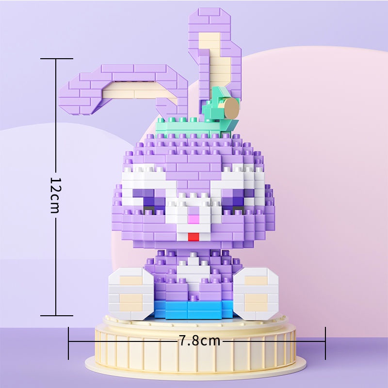 Đồ chơi thông minh xếp hình lego cho bé hình thỏ tím dễ thương King Of Gifts