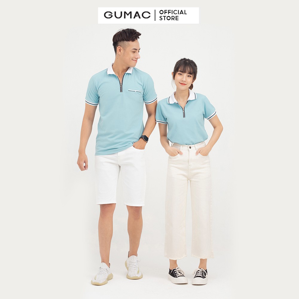 [Mã WABRGM11 giảm 10% đơn 250K] Áo thun polo nữ phối dây kéo GUMAC năng động cá tính ATB705 | BigBuy360 - bigbuy360.vn