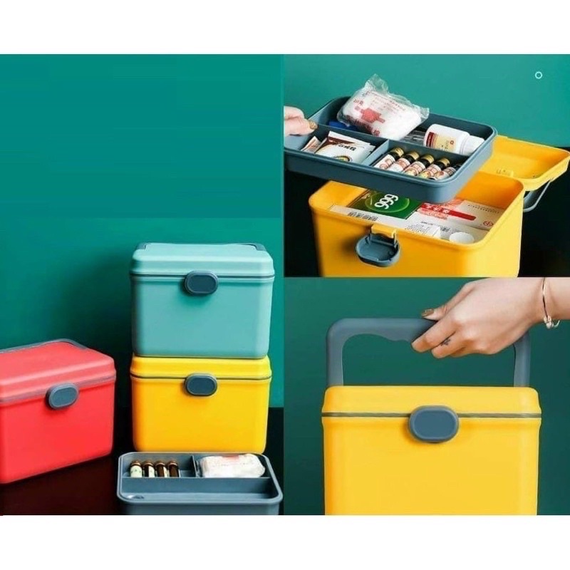 Hộp đựng thuốc 2 tầng gấp gọn tiện dụng