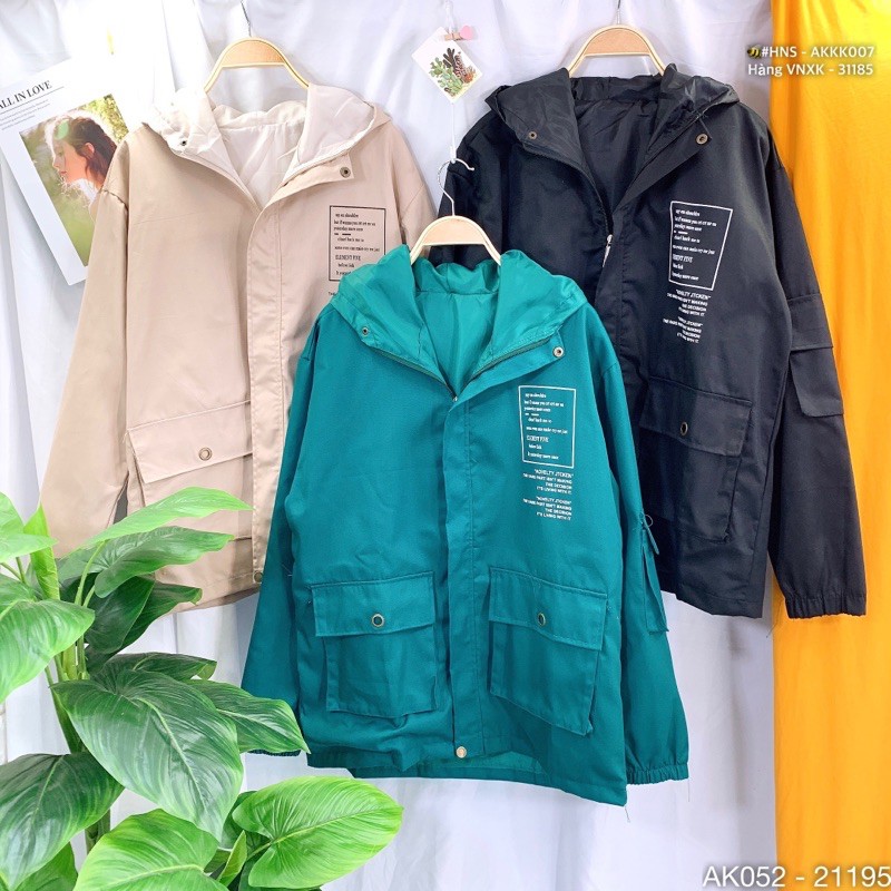 🌈𝐆𝐈𝐀́ 𝐗𝐔̛𝐎̛̉𝐍𝐆💢 052 Áo Khoác Jackets KaKi 2 Lớp Túi In Chữ Siêu Hot | BigBuy360 - bigbuy360.vn