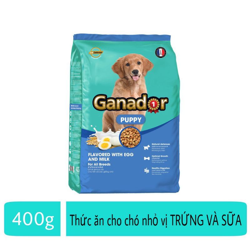 Hạt Ganador Cho Chó Con Vị Trứng Sữa Gói 400g