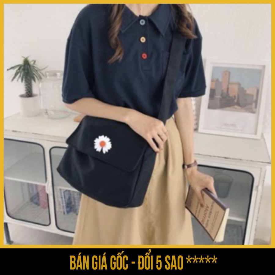 Combo mũ nón lưỡi trai, áo thun unisex, túi tote, túi đeo chéo hình hoa cúc họa mi - Săn Nón Đẹp