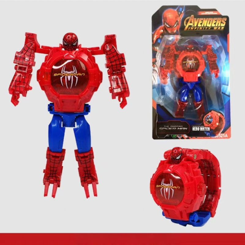 Đồ Chơi Đồng Hồ Biến Hình Siêu Nhân Robot Trẻ Em Cho Bé Có Đèn Chiếu Hình Ảnh - Robot Biến Hình