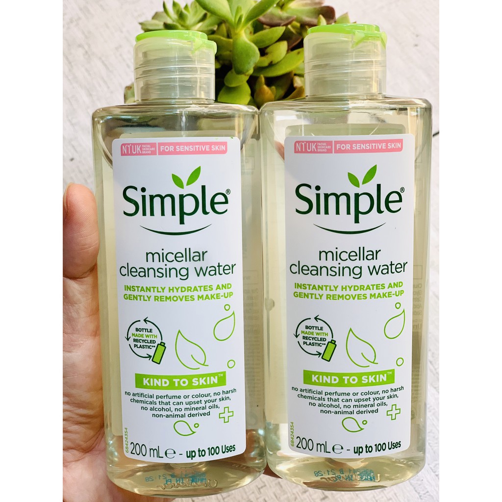 NƯỚC TẨY TRANG SIMPLE MICELLAR CLEANSING WATER KIND TO SKIN 200ML