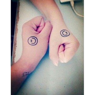 Hình xăm dán Tatto hình mặt cười, tia sét C01