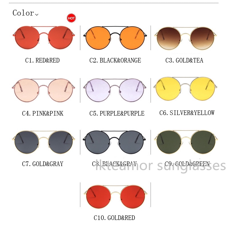 Kính mát gọng kim loại kiểu dáng vintage thời trang cho nữ