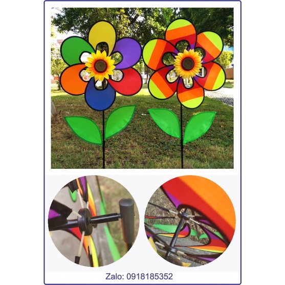 Chong chóng cầu vồng hoa hướng dương, tặng kèm 502 + chong chóng nhỏ