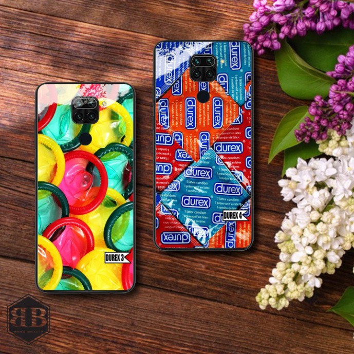 Ốp lưng kính cường lực Xiaomi Redmi Note 9 Vân Tay hình durex siêu ngầu