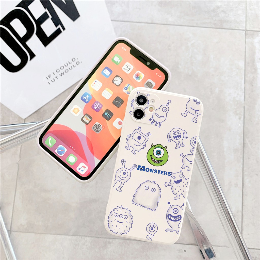 Ốp lưng iphone Mini monster kem cạnh vuông 6/6plus/6s/6splus/7/7plus/8/8plus/x/xr/xs/11/12/13/pro/max/plus/promax/mini