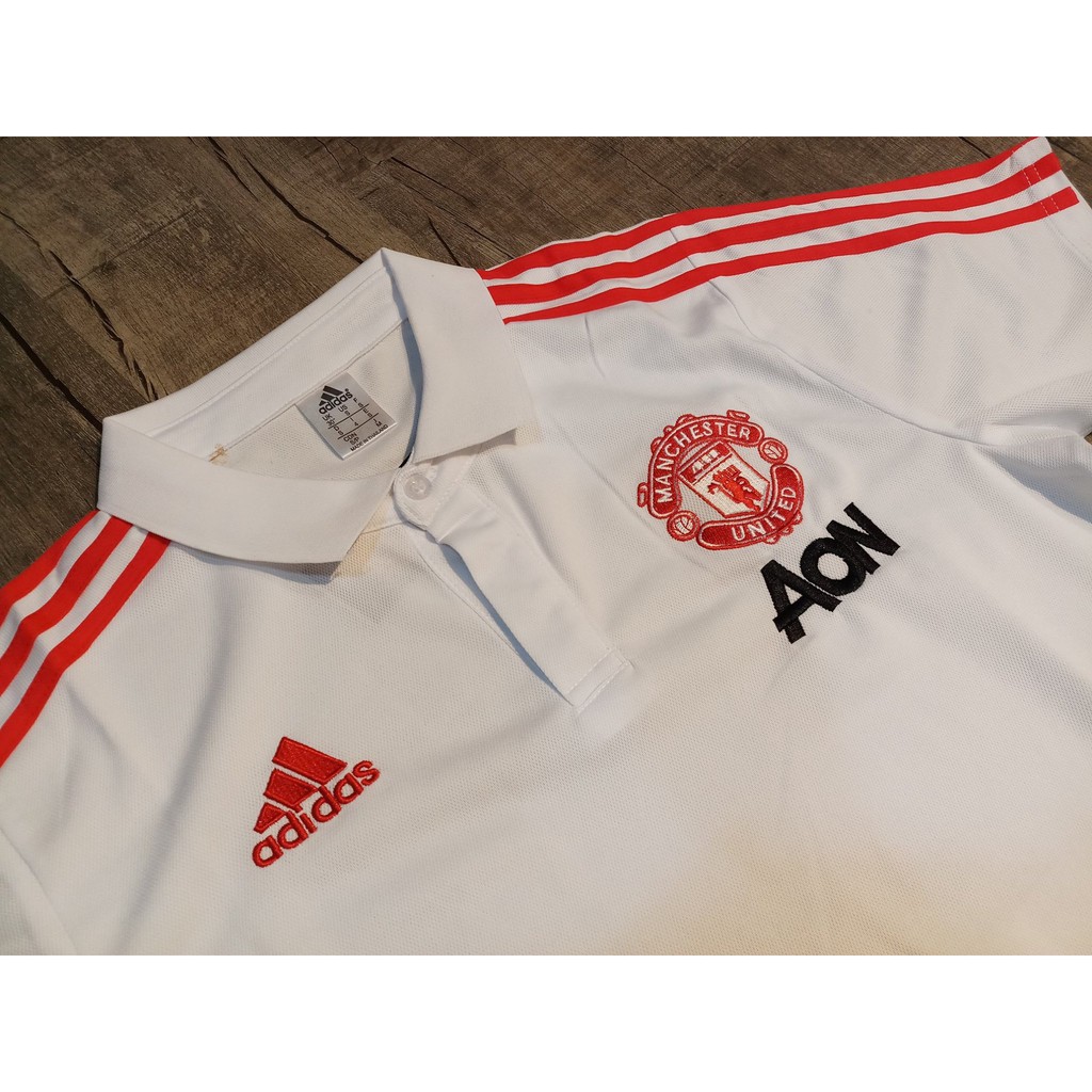 Áo thun polo Manchester 2019, áo polo MU 2019 trắng