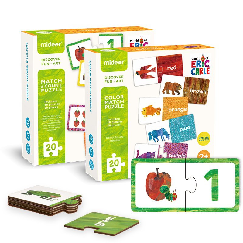 Ghép cặp màu sắc - số đếm Eric Carle - Trò chơi trí tuệ Mideer Match Colour Puzzle MD3087 - MD3088