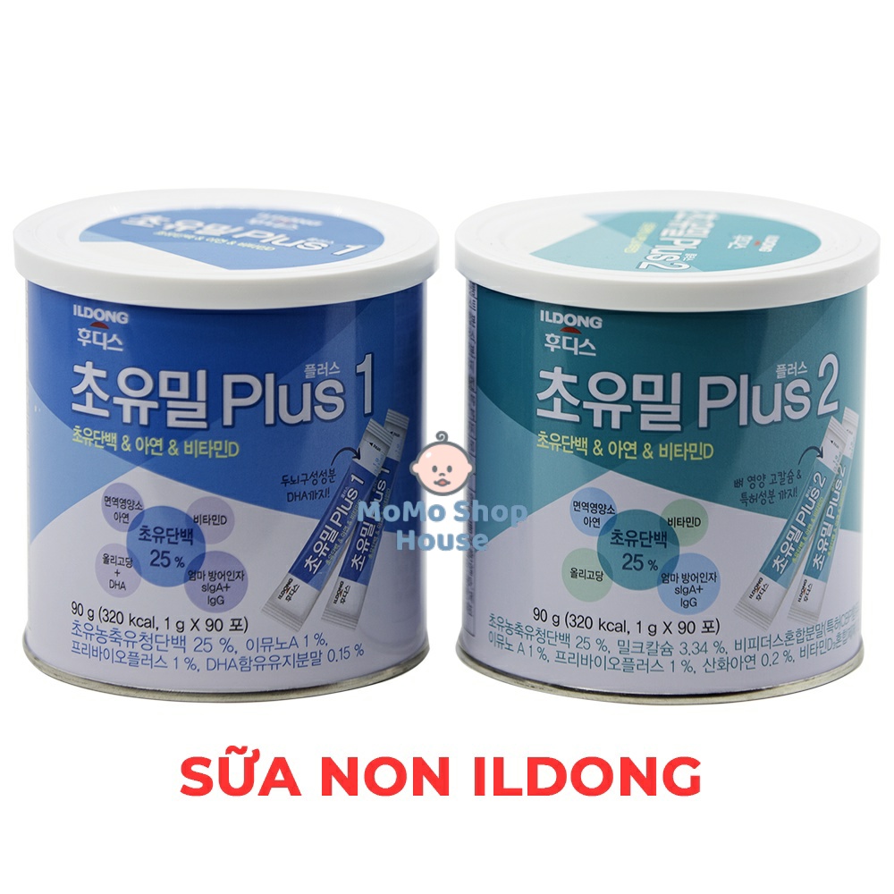 Sữa Non ILDONG Hàn Quốc Số 1,2 (Dành cho bé từ 0-1 tuổi và 1 - 9 tuổi) Loại mới 90 gr