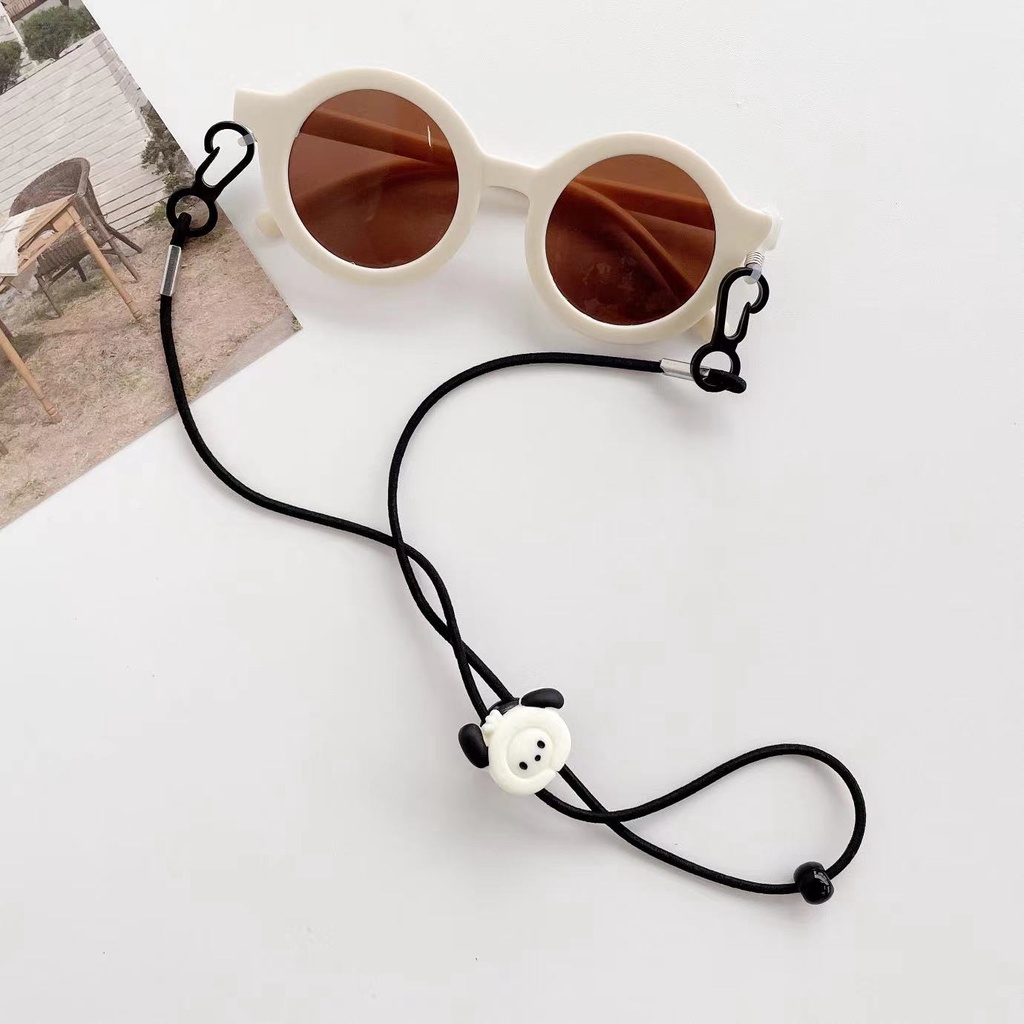 Dây Đeo Mắt Kính Bằng Nylon Màu Đen Hình Cún Hoạt Hình Sáng Tạo