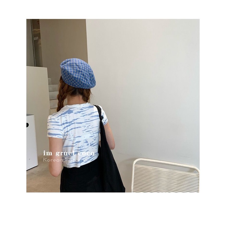 Mũ Nồi Kẻ Sọc Caro Xinh Xắn Dễ Thương Cho Nữ