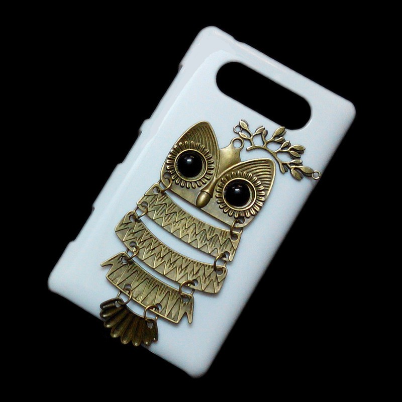 3D Retro Metal Owl Branch Back Hard Phone Case Cover for Nokia 3 5 6 8 Sirocco Lumia 430 530 535 540 550 640 XL 650 710 730 735 820 929 930 950 1320