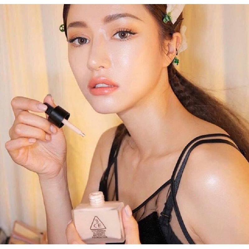 [ Chính Hãng ] Kem Nền 3CE Stylenanda Glossing Waterful Foundation Hàn Quốc, Lọ 40g, Giúp Làn Da Căng Bóng, Mịn Màng