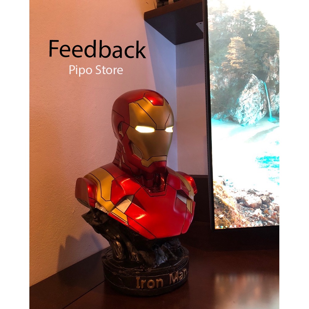 Mô hình tượng bán thân Iron Man Tony Stark MK46 cao 36cm tỷ lệ 1/2