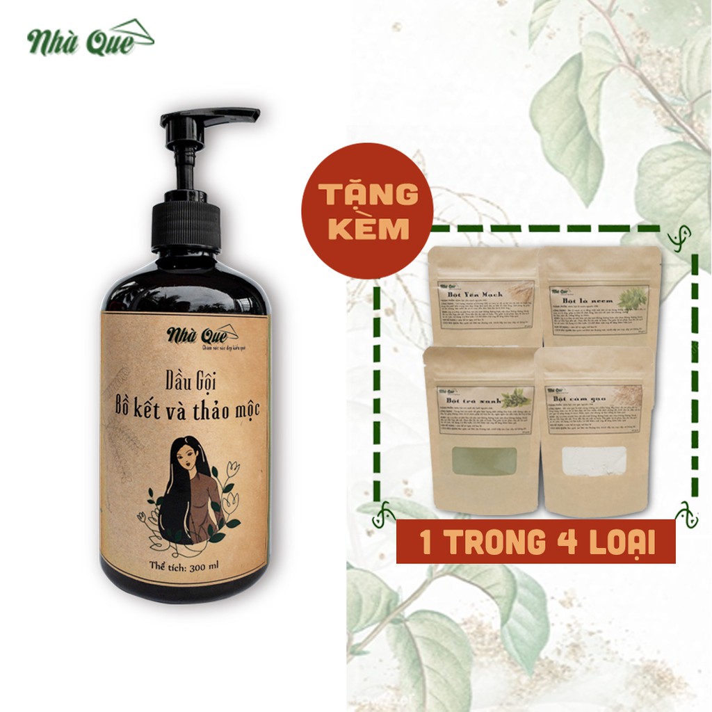 Dầu Gội Bồ Kết, Dầu Gội Thảo Mộc, Dầu Gội Sạch Gàu, Nấm, Ngăn Rụng Tóc - 300ml