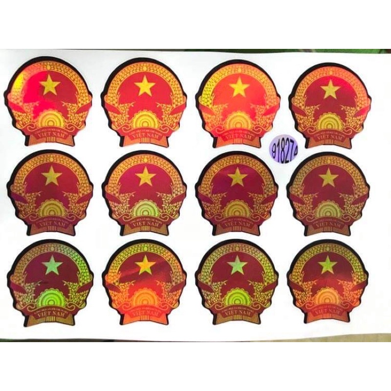 Tem logo cờ đảng 7 màu