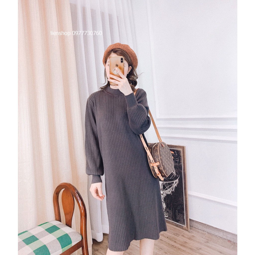 Váy Len Nữ xuông Tay Bồng Bo Chun (ảnh thật) | BigBuy360 - bigbuy360.vn