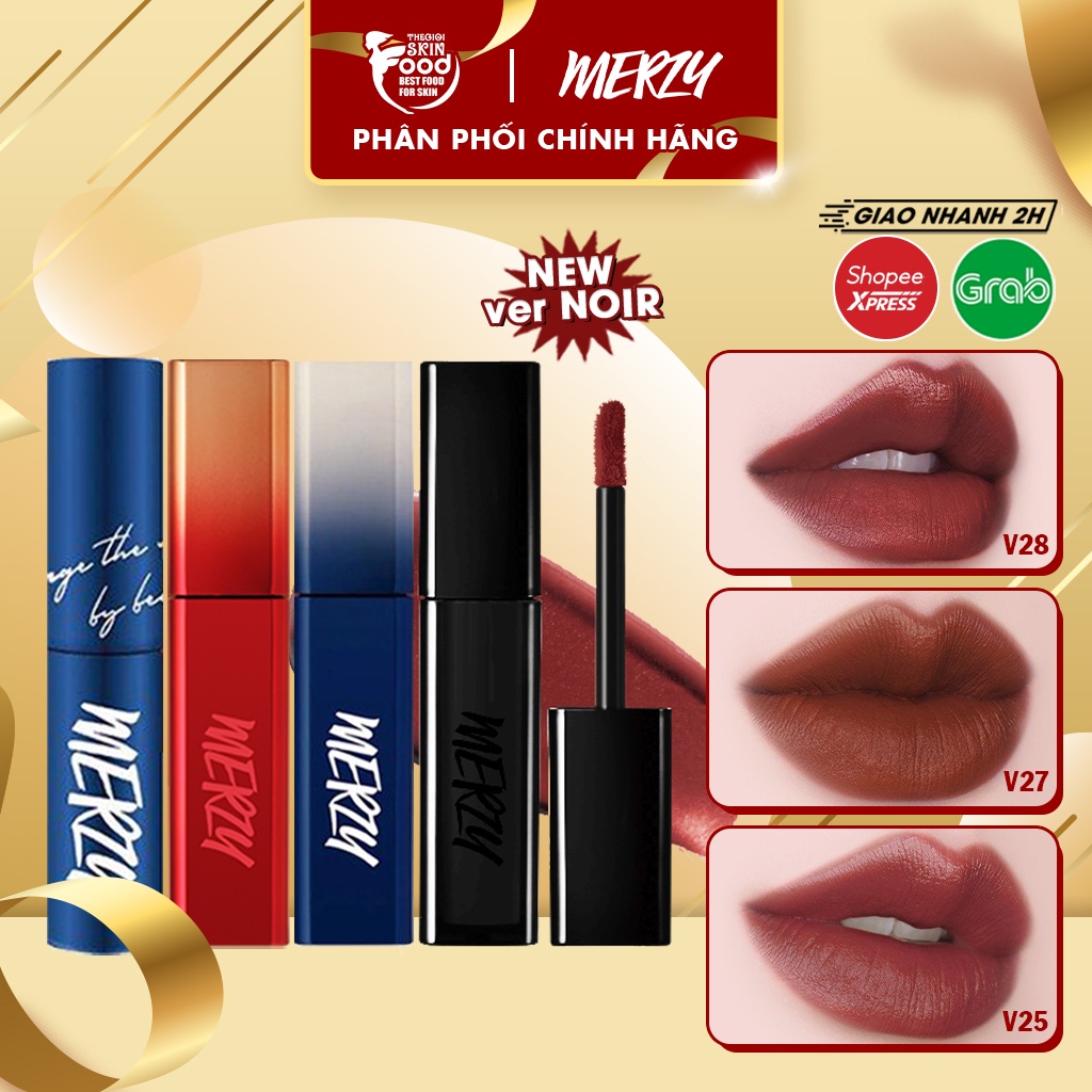 Ver Noir Son kem siêu lì, siêu mịn Hàn Quốc Merzy The First Velvet Tint V6