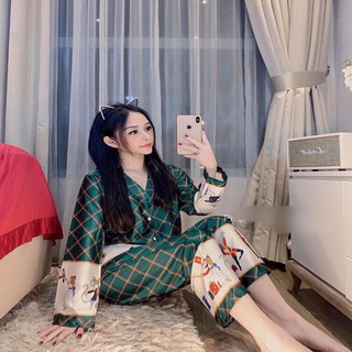 Đồ ngủ pijama nữ lụa satin thời trang,mát mịn