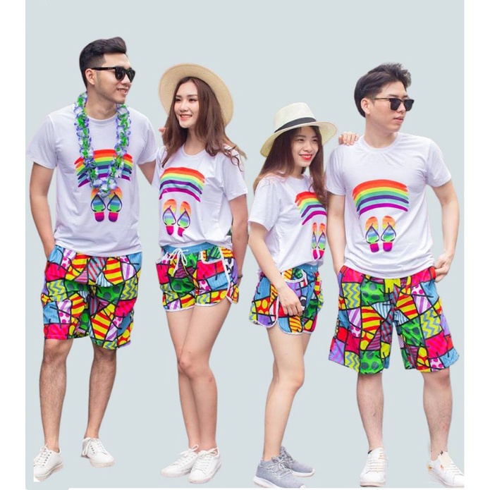 Đồ đi biển nam nữ nguyên set áo quần cho gia đình bé trai gái hội nhóm bigsize nổi bật GD001 Bin Action