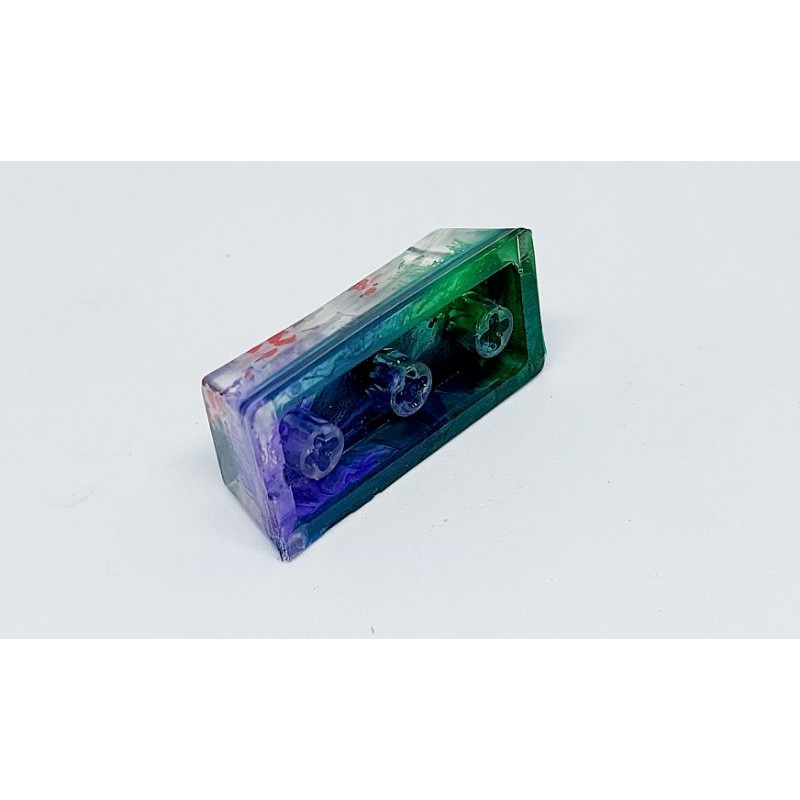 Keycap artisan cá koi 2u trang trí bàn phím cơ gaming (tone tím xanh)