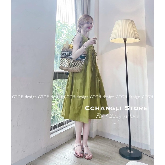 Váy suông bầu baby doll đi biển thời trang