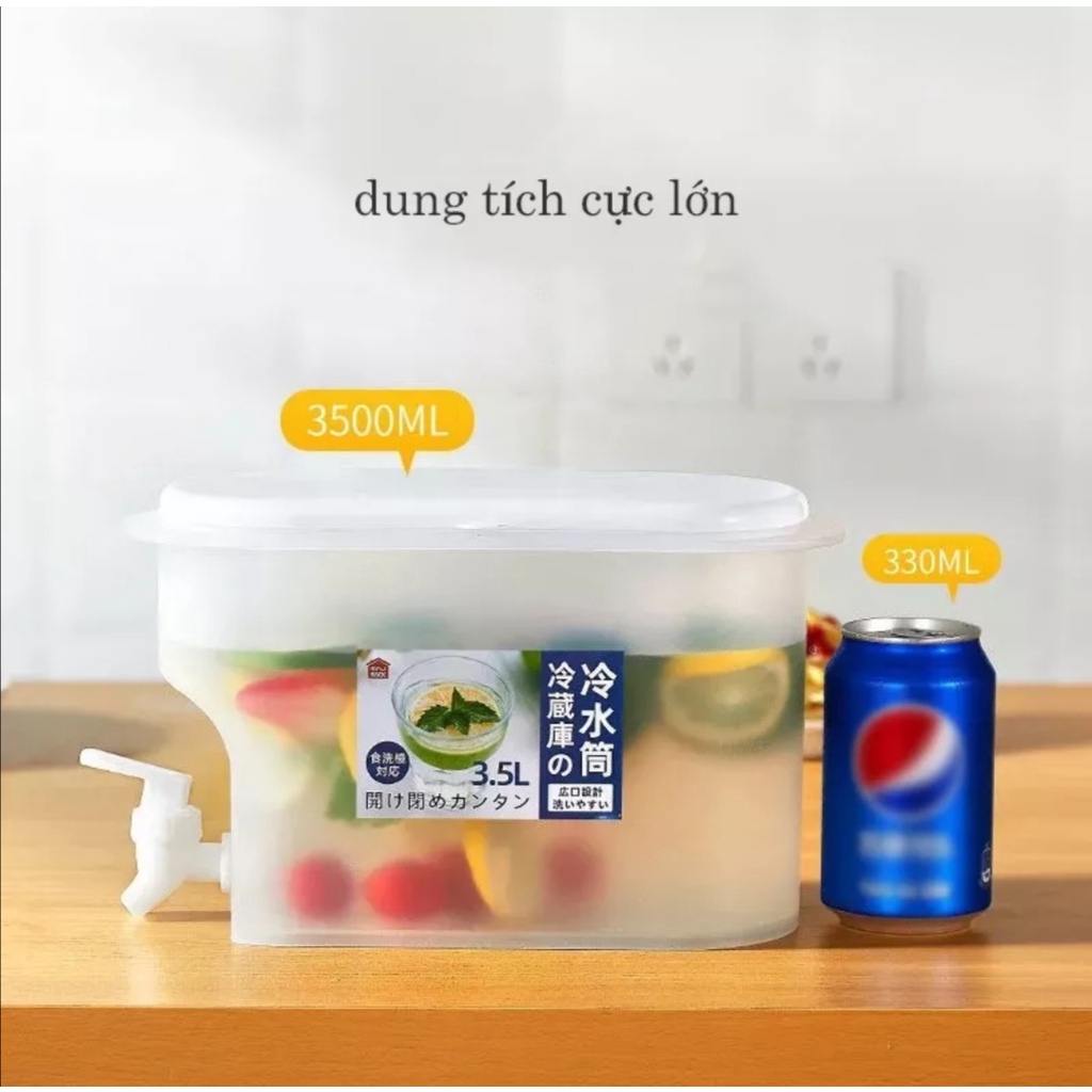 Bình nước có vòi 3,5 Lít. Nhựa chịu nhiệt cao cấp. Hàng Việt Nam chất lượng cao