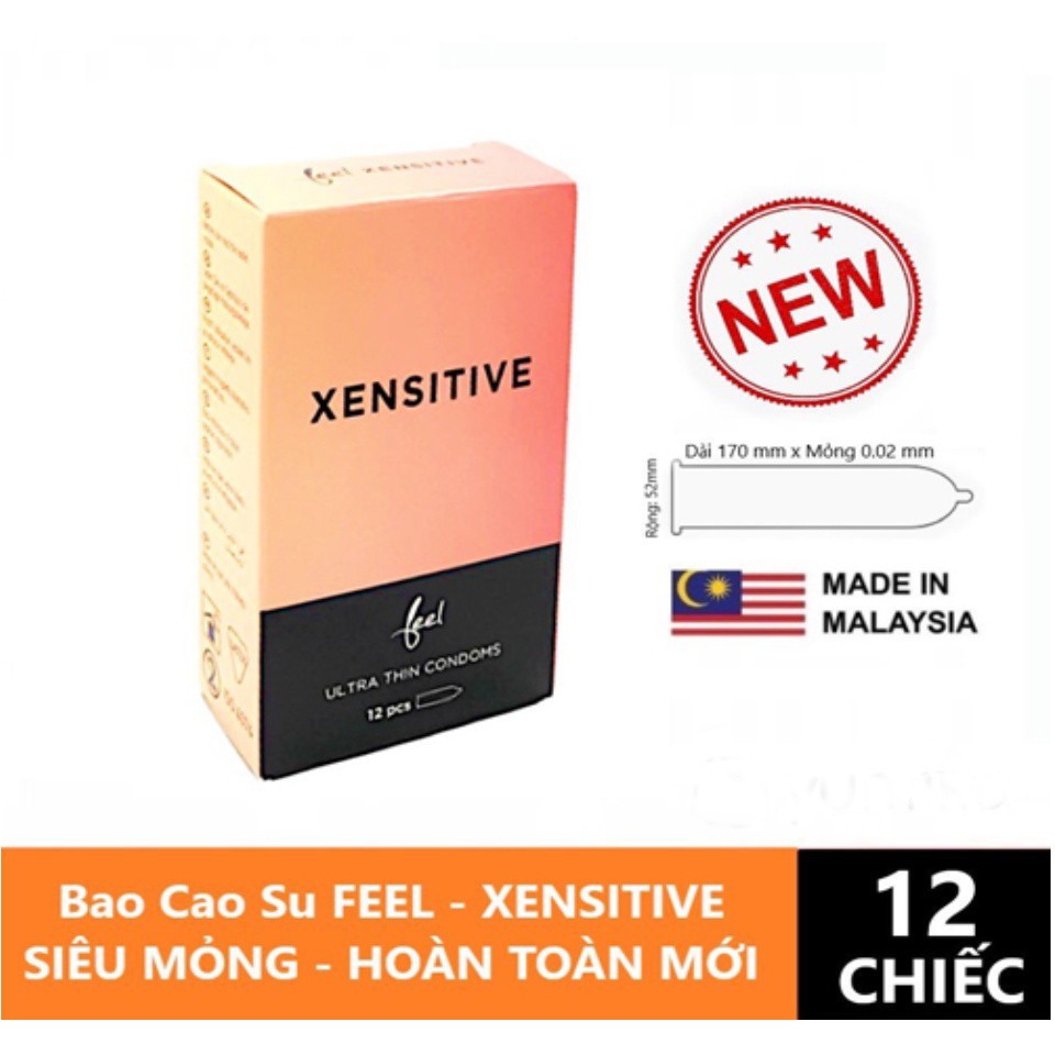 Bao Cao Su Feel Premium Xensitive - Bcs chính hãng - Hộp 12 chiếc