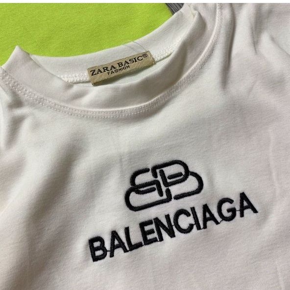 Áo croptop top thêu chữ &quot;BALEN_CIAGA&quot;