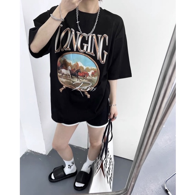 Áo phông LONGING PENS chất liệu cotton mát form oversize