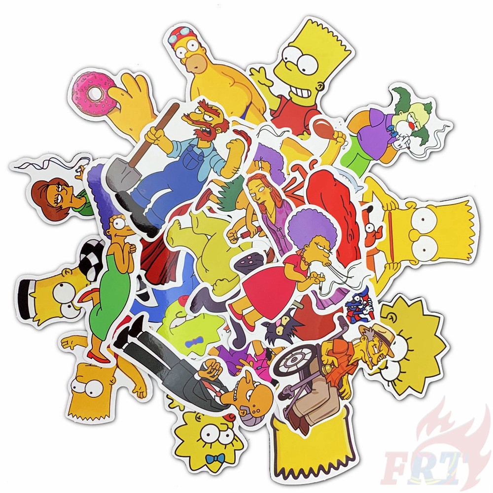 ❉ The Simpsons - Series 01 Giấy và decal dán tường ❉ 50Pcs/Set FOX TV Show Mixed Doodle Stickers