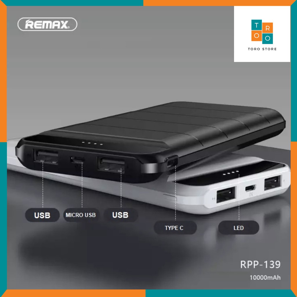 [CHÍNH HÃNG 100%] Pin Sạc Dự Phòng Remax RPP 139 Chính Hãng Dung Lượng 10000mAh | BigBuy360 - bigbuy360.vn