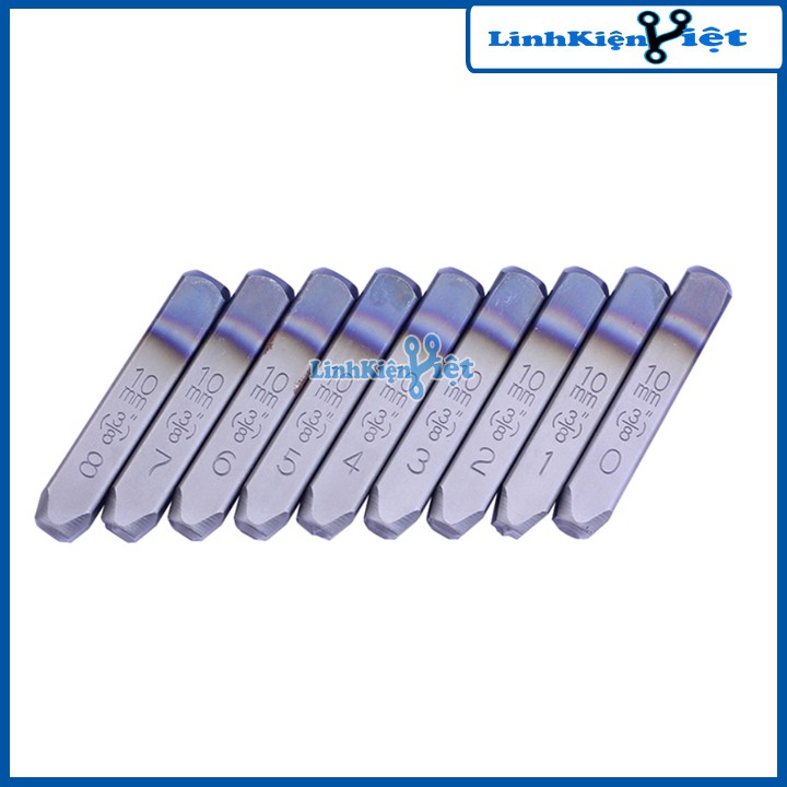 Bộ Đột, Khắc Số Kim Loại 10mm YC-602 (Thép Tôi Luyện Siêu Cứng)