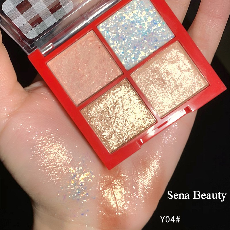 Bảng Phấn Mắt Nhũ Gella's 4 Ô Carro