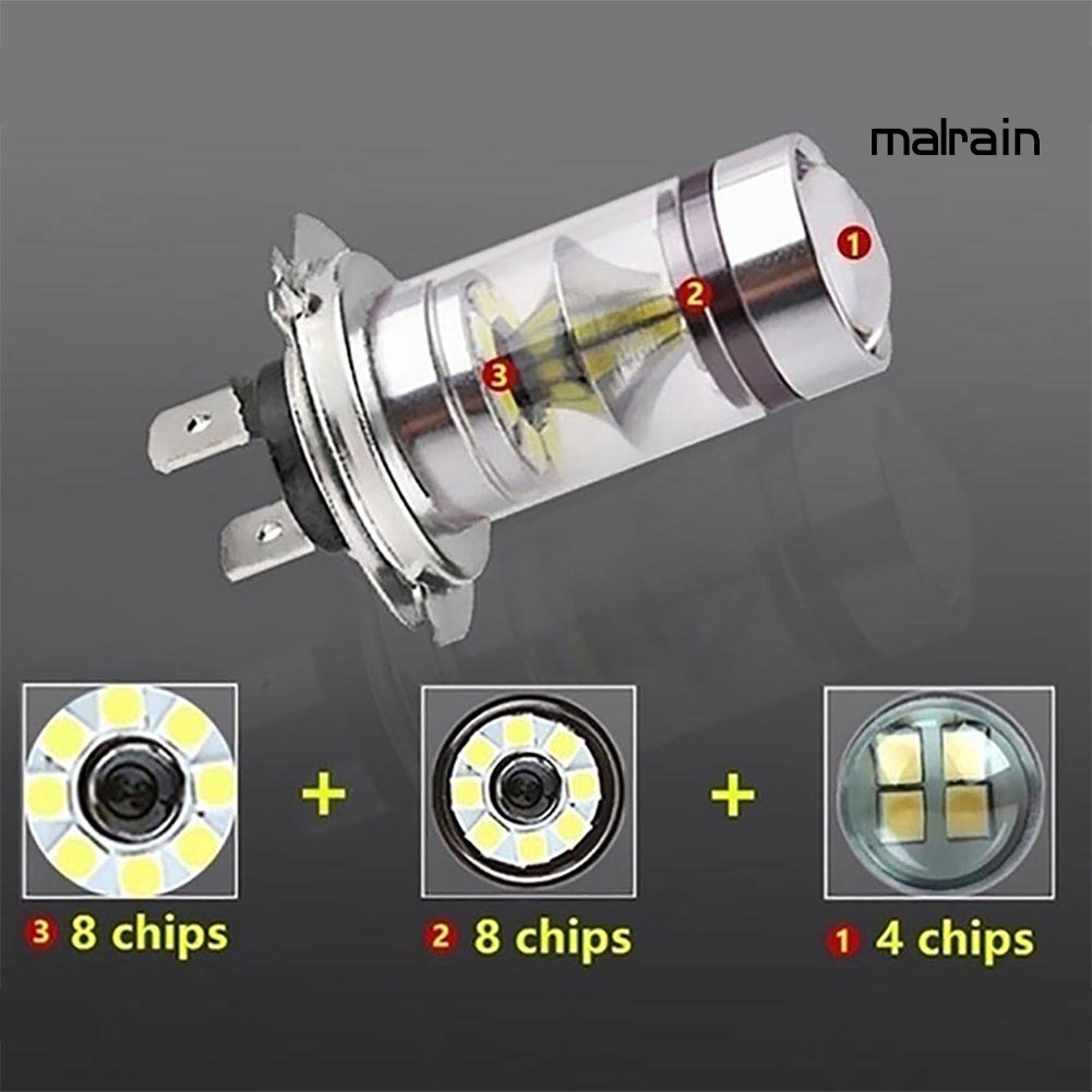Bóng Đèn LED Sương Mù Siêu Sáng Ma 100W H4 H7 20SMD Dành Cho Xe Hơi