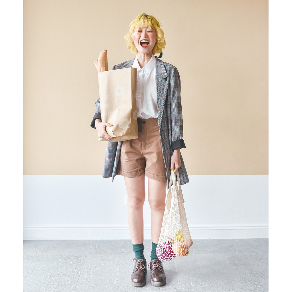 BLEUBIRD Áo khoác Plaid Blazer