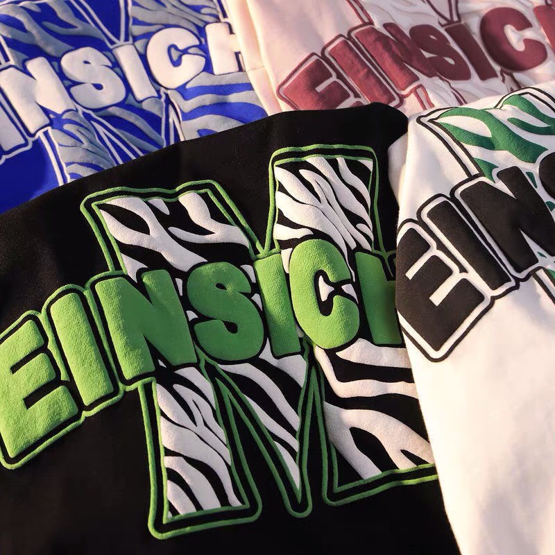 Áo phông nam nữ form rộng 2N Unisex thun cotton in chữ Einsicht trắng/xanh/hồng