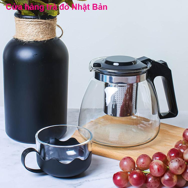 Bộ ấm trà thủy tinh chống cháy 2000ml 1000ml đun nước1