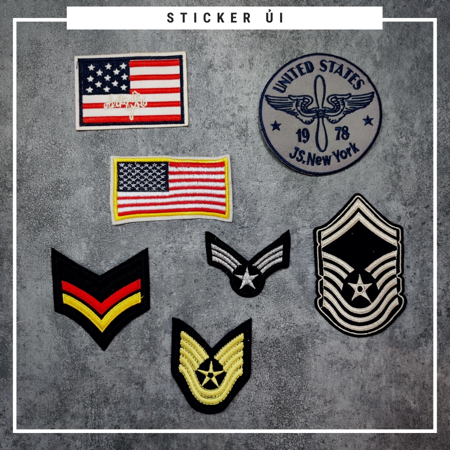 Sticker ủi áo Cao cấp - CÓ SẴN KEO ỦI - sticker vải dùng làm miếng vá áo, phụ kiện trang trí quần áo, balo, giày, nón