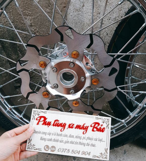 Bánh căm EXCITER 150 căm đùm mạ crom full vỏ ruột BLAZETECH 70/80 kèm đĩa và ốc titan trước sau gắn như zin