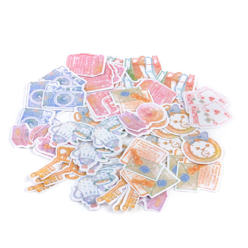 Set 70 miếng giấy xinh xắn dùng để trang trí nhật kí / album