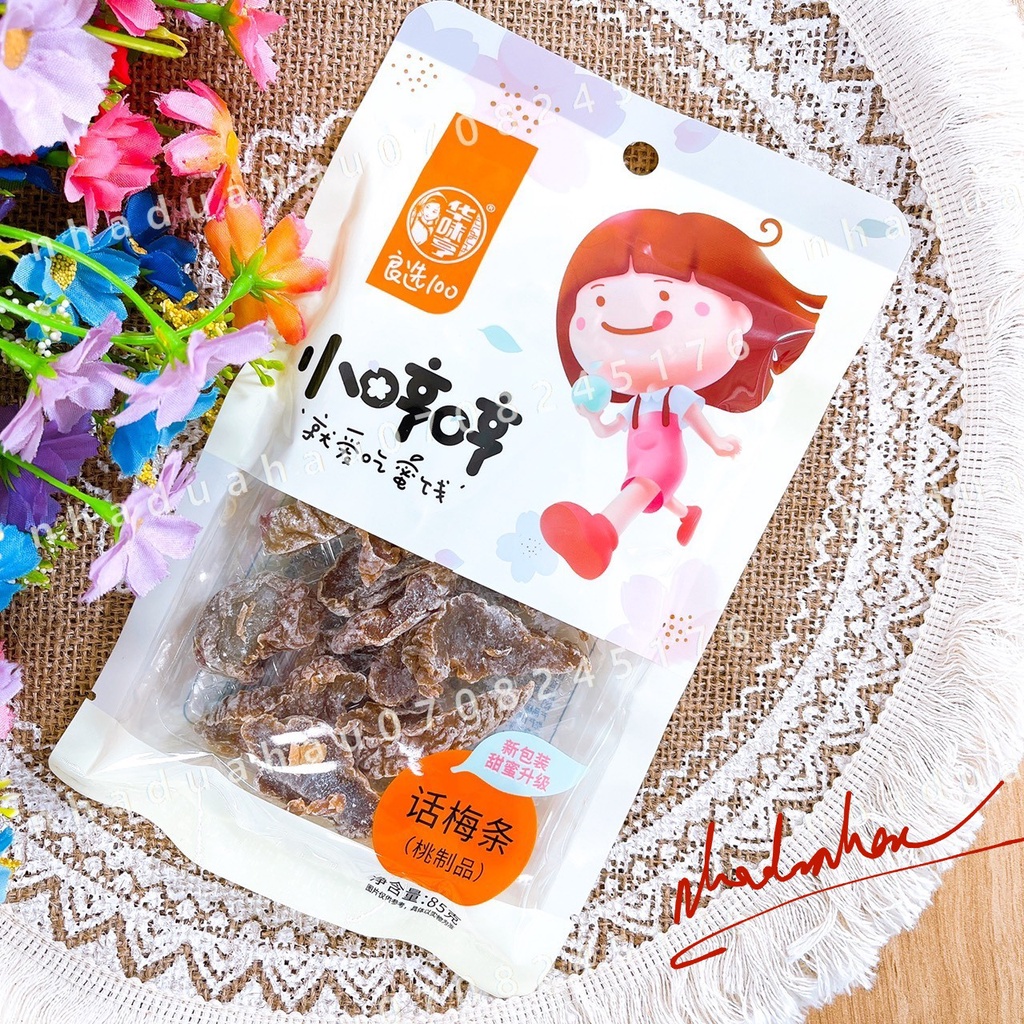 Một gói ô mai xí muội thanh mai đường muối ớt/ đào hồng/ đào cắt lát Hongkong gói mini 90gam